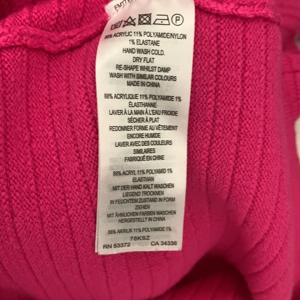 French Connection Women's Hot Pink Babysoft Turtleneck Sweater - Picture 4 of 6